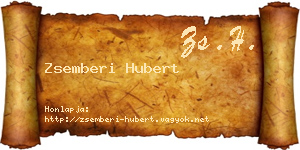 Zsemberi Hubert névjegykártya